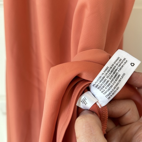 Prologue - coral color satin slip dress - Picture 5 of 5